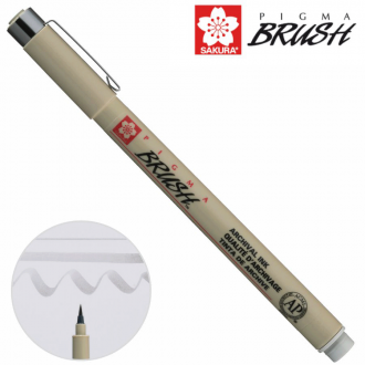 Лінер-пензель PIGMA Brush, Сірий, Світлий, Sakura