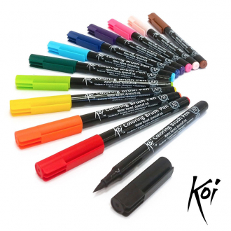 Набір маркерів Koi Coloring Brush Pen, 12кол.