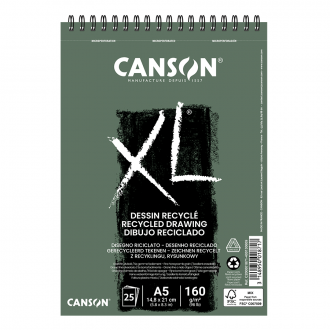 Альбом для рисунку на спіралі XL Recycled 160г/м2 білий колір дрібне зерно Canson