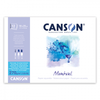 Склейка для акварелі MONTVAL 270г/м2 12л натуральний білий крупне зерно Canson