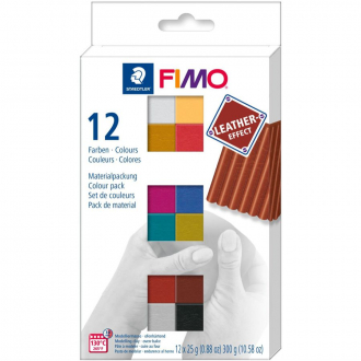 Набір пластики “Leather-effect Colours“ 12х25г Fimo