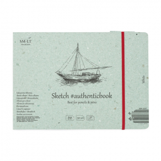 Альбом для ескізів AUTHENTIC А5 (24,5х17 6см) 90г/м2 32л білий колір SM-LT Art