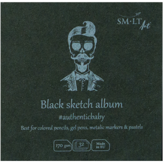 Альбом для рисунку AUTHENTIC Baby (black) 170г/м2 32л чорний папір SM-LT Art