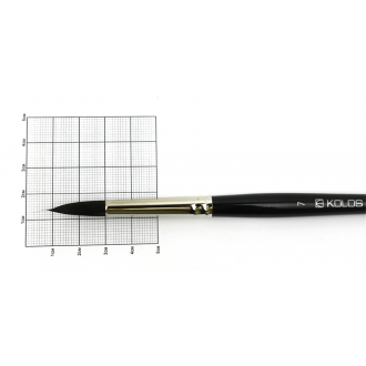 Пензель білка кругла Classic 3049R № 7 коротка ручка KOLOS