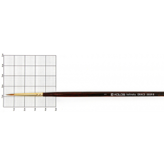 Пензель колонок круглий Grace 3039R № 1 довга ручка KOLOS