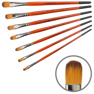 Пензель синтетика овальна Carrot 1097FR №14 коротка ручка KOLOS