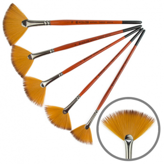 Пензель синтетика віялова Carrot 1097FN №10 коротка ручка KOLOS