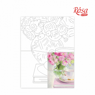 Полотно на картоні з контуром Натюрморт №24 30×40 бавовна акрил ROSA START