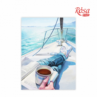 Полотно на картоні з контуром Морські пейзажі №5 30×40 бавовна акрил ROSA START