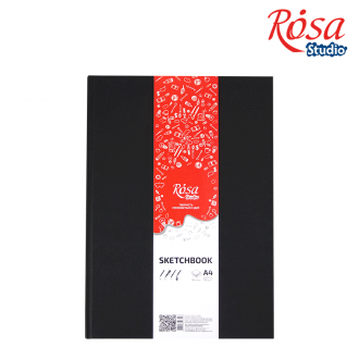Блокнот A4 (21х29,7см) 100г/м2 96л чорний ROSA Studio
