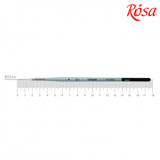 Пензель синтетика кругла лайнер STREAM 123/5 № 3 коротка ручка ROSA