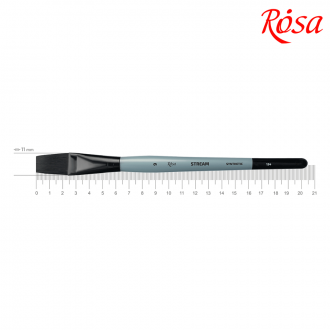 Пензель синтетика плоска STREAM 134 № 9 коротка ручка ROSA