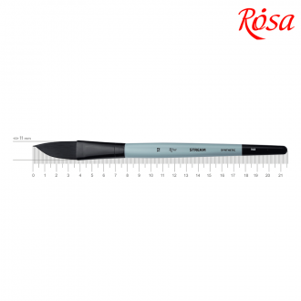 Пензель синтетика саблевидна плоска даггер STREAM 143 № 12 коротка ручка ROSA
