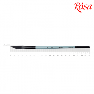 Пензель синтетика саблевидна плоска даггер STREAM 143 № 6 коротка ручка ROSA
