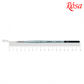 Пензель синтетика кругла лайнер STREAM 123/3 № 3 коротка ручка ROSA