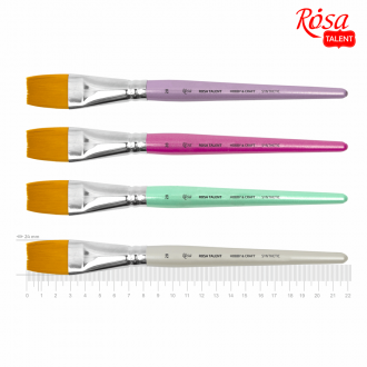 Пензель синтетика плоска ДЛЯ ДЕКОРУ HOBBY & CRAFT 28 коротка ручка ROSA TALENT