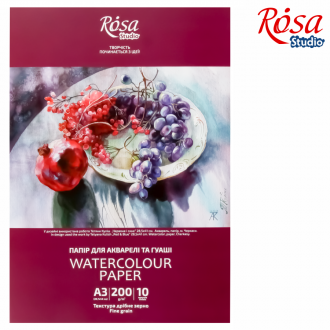 Папка для акварелі Натюрморт 200г/м2 10л Дрібне зерно ROSA Studio