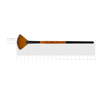 Пензель синтетика віялова FLAME 1368FN №4 коротка ручка ROSA