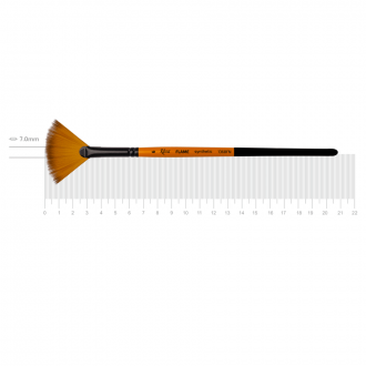 Пензель синтетика віялова FLAME 1368FN №6 коротка ручка ROSA