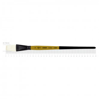 Пензель щетина плоска AMBER 2306F №12 довга ручка ROSA