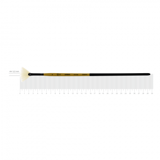 Пензель щетина віялова AMBER 2306FN №4 довга ручка ROSA
