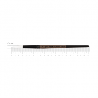 Пензель синтетика кругла MOON 1203R №8 коротка ручка ROSA