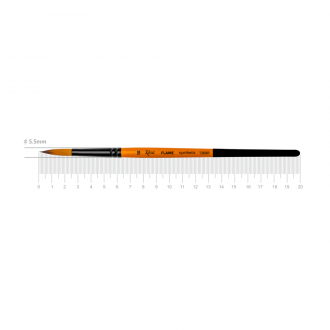 Пензель синтетика кругла FLAME 1368R №10 коротка ручка ROSA