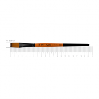 Пензель синтетика плоска FLAME 1368F №12 коротка ручка ROSA