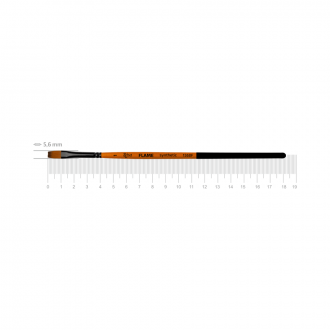 Пензель синтетика плоска FLAME 1368F №1 коротка ручка ROSA