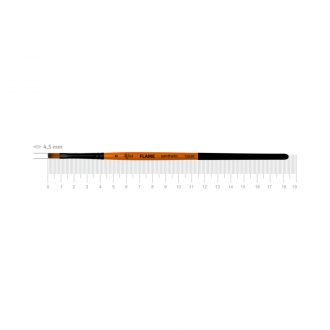 Пензель синтетика плоска FLAME 1368F №0 коротка ручка ROSA