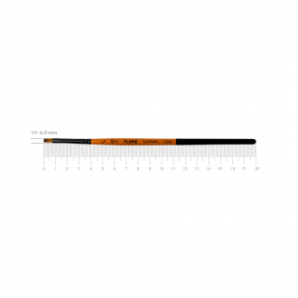 Пензель синтетика плоска FLAME 1368F №00 коротка ручка ROSA