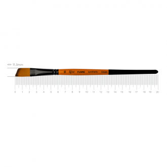 Пензель синтетика кутова FLAME 1368А №10 коротка ручка ROSA