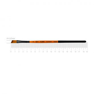 Пензель синтетика кутова FLAME 1368А №2 коротка ручка ROSA