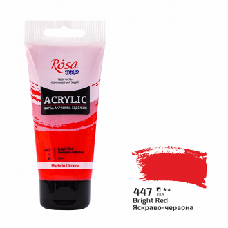Фарба акрилова Яскраво-червона (447) 75 мл ROSA Studio