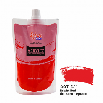 Фарба акрилова Яскраво-червона (447) 200 мл ROSA Studio