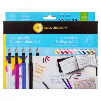 Набір для каліграфії Calligraphy Compendium (4 ручки 5 пер 18 картриджів конвертер папір) Manuscript