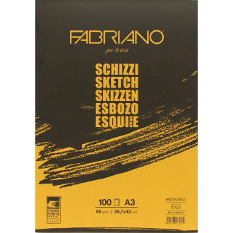 Склейка для ескізів Schizzi Sketch A3 (29,7x42 см) 90г/м2 100л. Fabriano