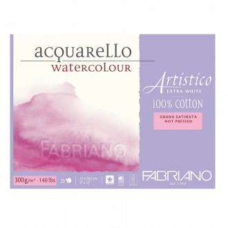 Склейка для акварелі Artistico EXTRA WHITE 23х30,5см 300г/м2 20л дрібне зерно Fabriano