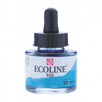 Фарба акварельна рідка Ecoline (522) Бірюзова синя 30 мл Royal Talens
