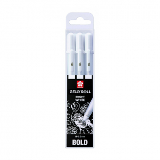 Набір гелевих ручок BASIC 10 FINE BOLD 3шт Білі Sakura