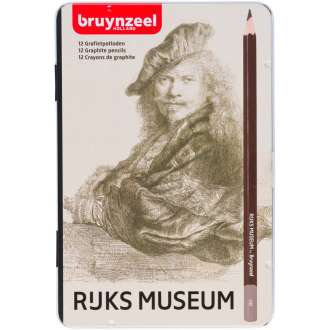Набір графітних олівців Dutch Masters Автопортрет Рембрандт 12шт Bruynzeel