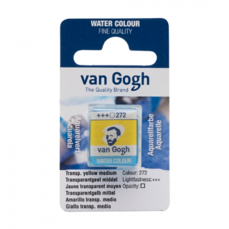 Фарба акварельна Van Gogh (272) Прозорий жовтий середній кювета Royal Talens
