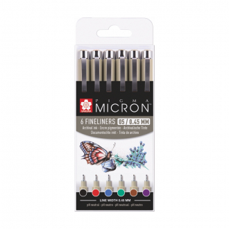 Набір лайнерів PIGMA MICRON 05 BASIC 6кол Sakura