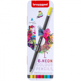 Набір кольорових олівців EXPRESSION NEON 6шт металева коробка Bruynzeel