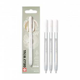 Набір гелевих ручок CLASSIC MEDIUM (0.8) Біла 3шт. автоматична Sakura