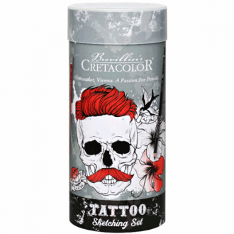 Набір художніх матеріалів TATTOO SKETCHING 14шт металева коробка Cretacolor