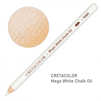 Олівець для рисунку MEGA Білий олійний  м’який Cretacolor