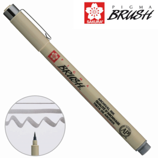 Лінер-пензель PIGMA Brush, Сірий, Sakura