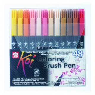 Набір маркерів Koi Coloring Brush Pen 48кол Sakura