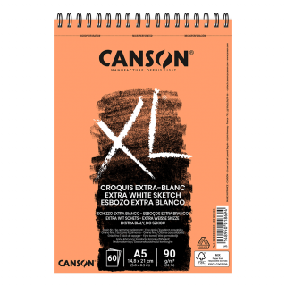 Альбом для ескізів на спіралі XL EXTRA WHITЕ 90г/м2 білий колір Canson